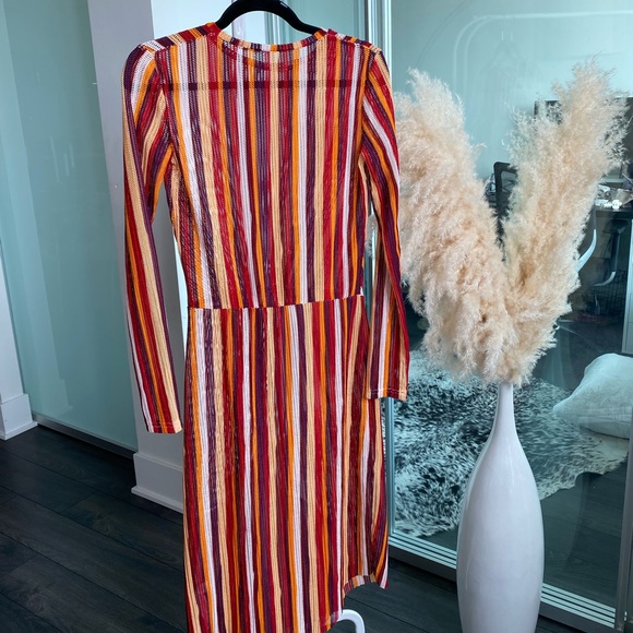 Zara Multicoloured Orange Midi Dress - Picture 2 of 4